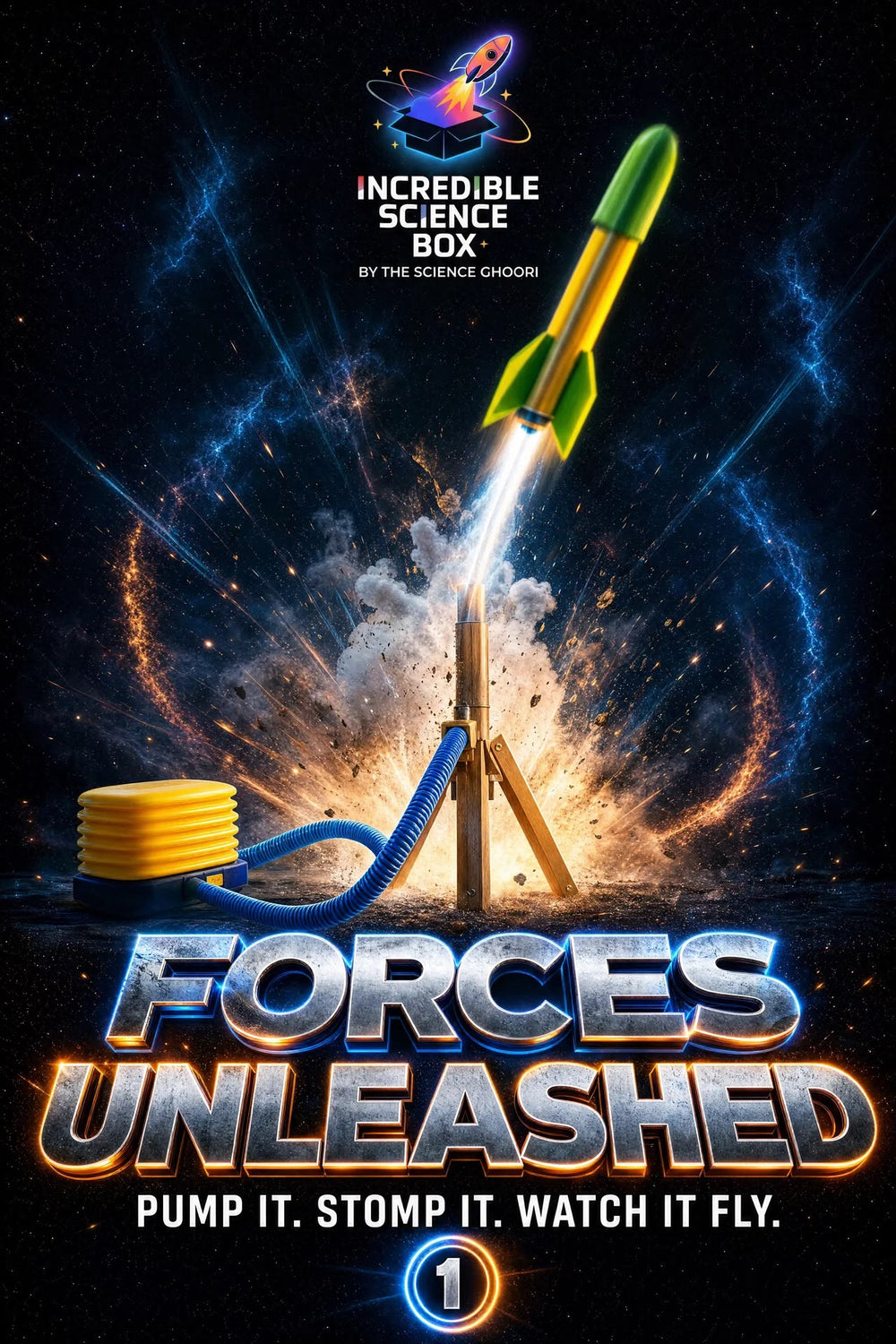 Forces Unleashed — this month's Incredible Science Box: rocket and foot pump